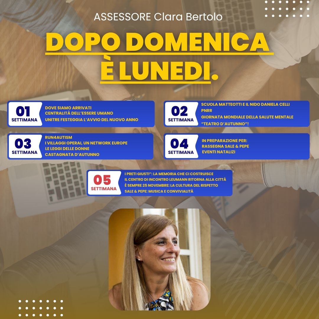 Dopo Domenica è Lunedì – Una settimana tra memoria, rinascita e cultura a Collegno 